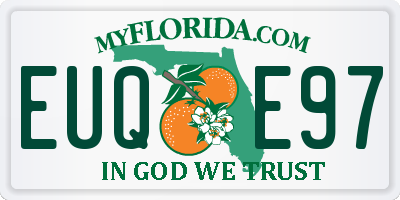 FL license plate EUQE97