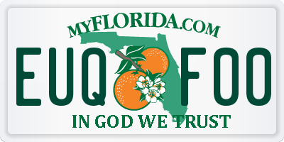 FL license plate EUQF00