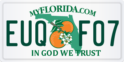 FL license plate EUQF07