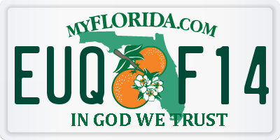 FL license plate EUQF14
