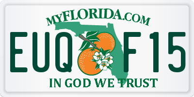 FL license plate EUQF15