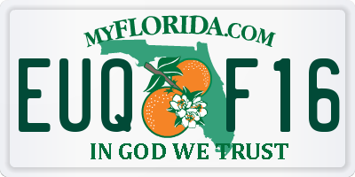 FL license plate EUQF16