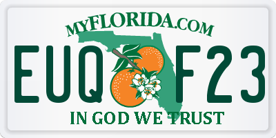 FL license plate EUQF23