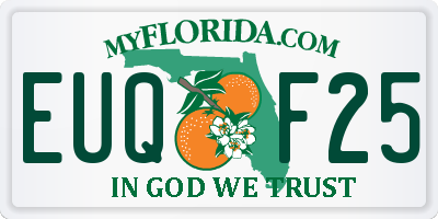 FL license plate EUQF25