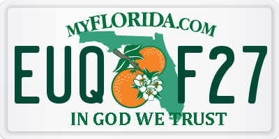 FL license plate EUQF27