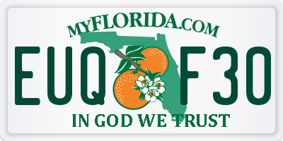 FL license plate EUQF30