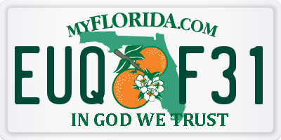 FL license plate EUQF31