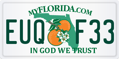 FL license plate EUQF33
