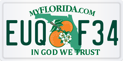 FL license plate EUQF34