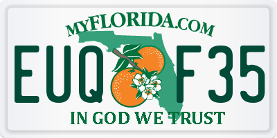 FL license plate EUQF35