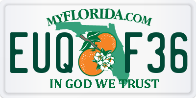 FL license plate EUQF36