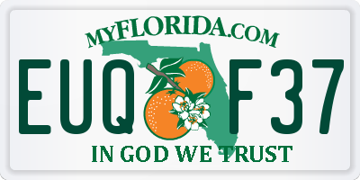 FL license plate EUQF37