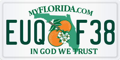 FL license plate EUQF38