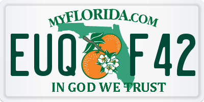 FL license plate EUQF42