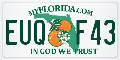 FL license plate EUQF43