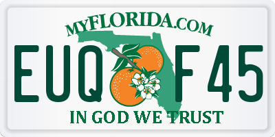 FL license plate EUQF45