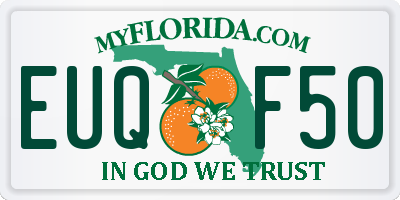FL license plate EUQF50