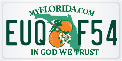 FL license plate EUQF54