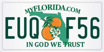 FL license plate EUQF56