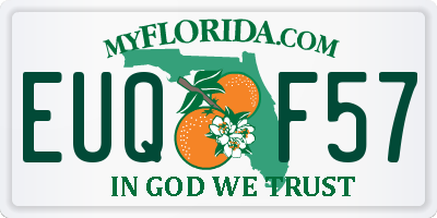 FL license plate EUQF57