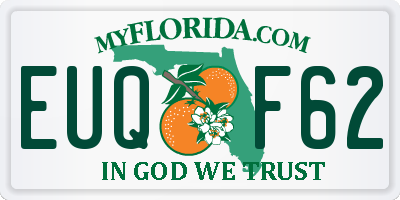 FL license plate EUQF62