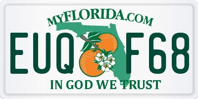 FL license plate EUQF68