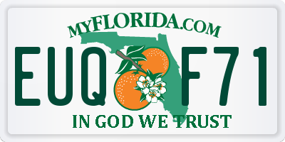 FL license plate EUQF71