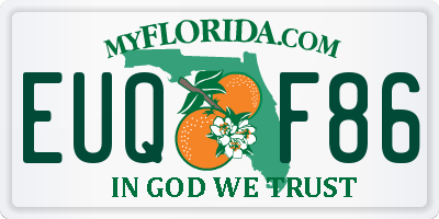 FL license plate EUQF86