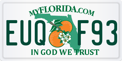 FL license plate EUQF93