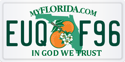 FL license plate EUQF96