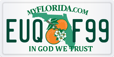 FL license plate EUQF99