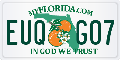 FL license plate EUQG07