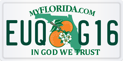 FL license plate EUQG16