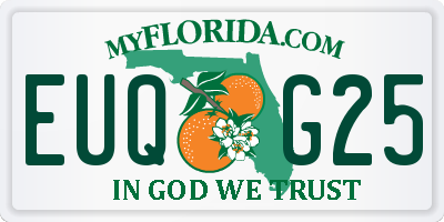 FL license plate EUQG25