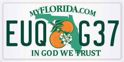 FL license plate EUQG37