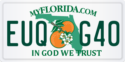 FL license plate EUQG40