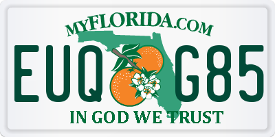 FL license plate EUQG85