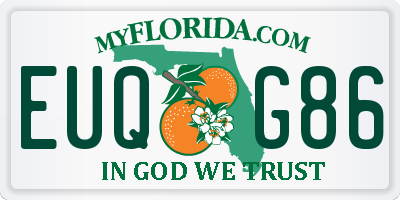FL license plate EUQG86