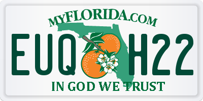 FL license plate EUQH22