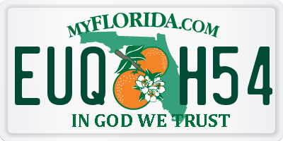 FL license plate EUQH54