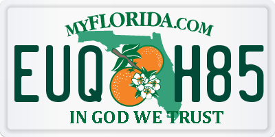 FL license plate EUQH85