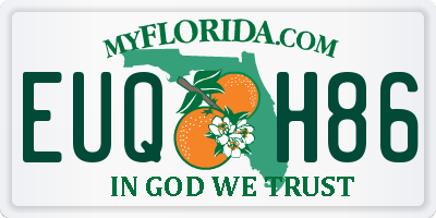 FL license plate EUQH86