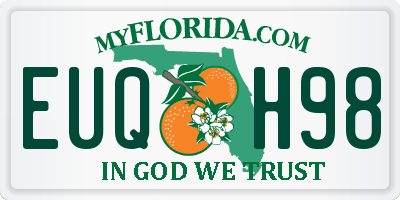 FL license plate EUQH98