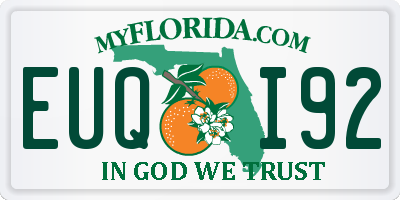 FL license plate EUQI92