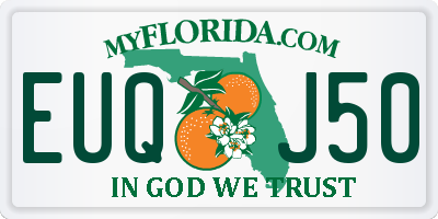 FL license plate EUQJ50