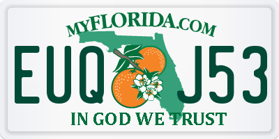 FL license plate EUQJ53