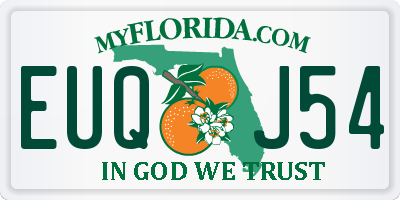 FL license plate EUQJ54