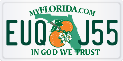 FL license plate EUQJ55