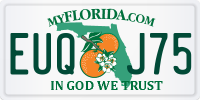 FL license plate EUQJ75