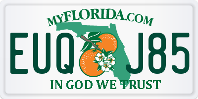 FL license plate EUQJ85